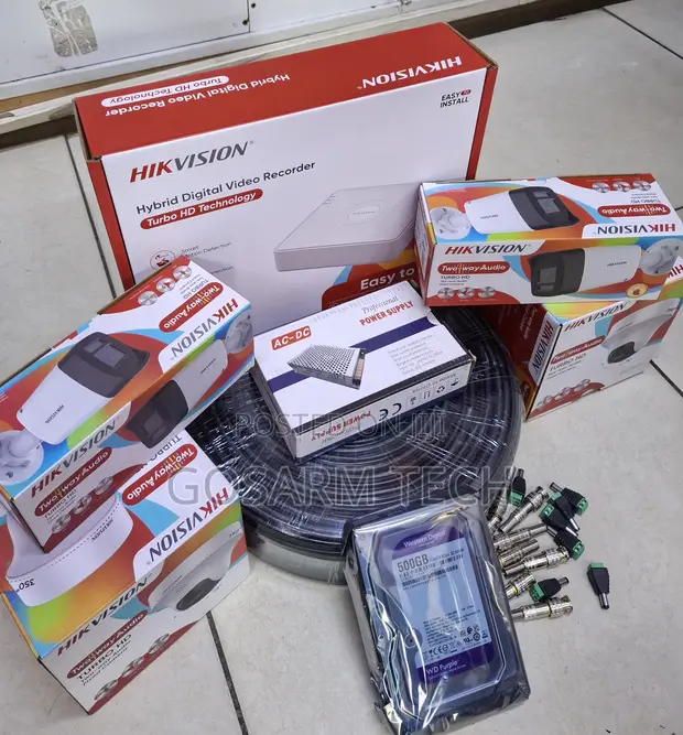 Hikvision 4-Channel CCTV Kit with 1080p Full Color Cameras & 2-Way Audio - 1