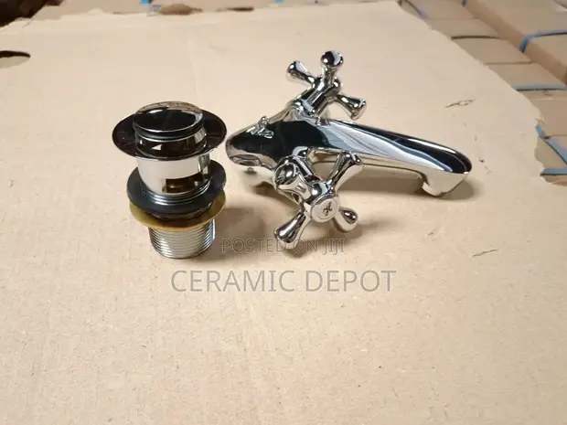 Euro Deluxe Basin Mixer with Push-Up Waste - 1