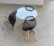 3-Seater Patio Dining Set - Black - 1