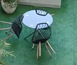 3-Seater Patio Dining Set - Black - 2