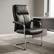 Leather Padded Visitor Seat - Black - 1