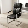 Leather Padded Visitor Seat - Black - 2