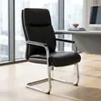 Leather Padded Visitor Seat - Black - 4
