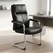 Leather Padded Visitor Seat - Black - 5