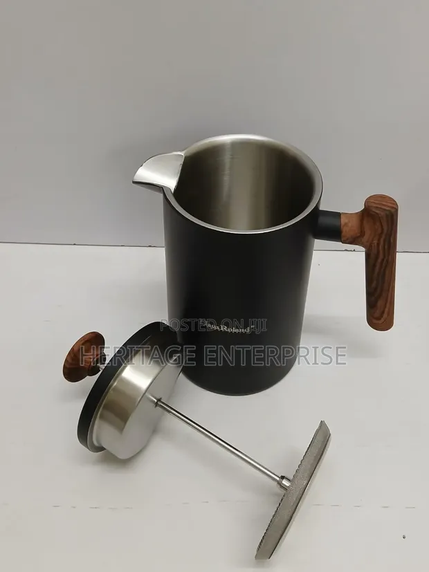 French Press ya Kahawa na Mshikio wa Mianzi (1000ml) - 1