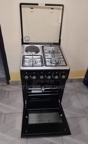 Sarahtech Jiko la Kusimama 50x55cm na Rotisserie (3 Gesi + 1 Umeme)