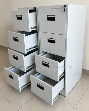 Boss Office Products Kabati la Folda 4-Droa Linalofungwa - Kijivu