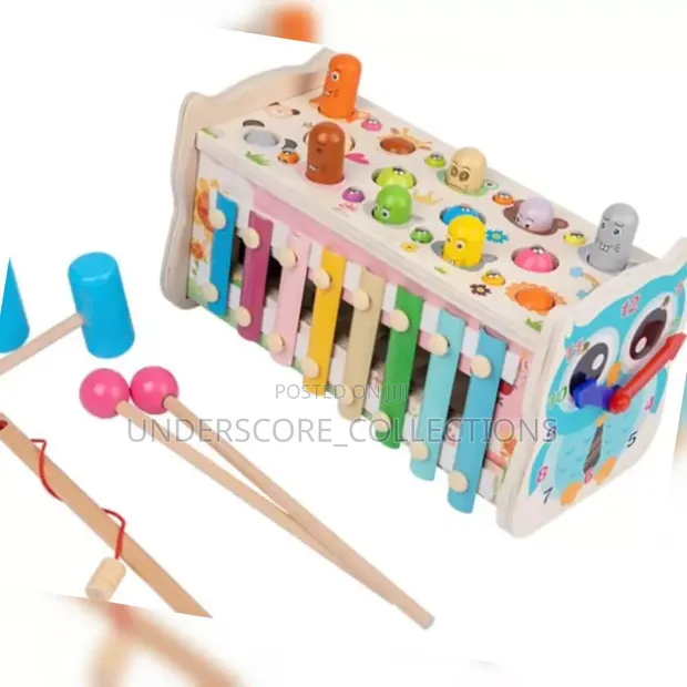 Kifaa cha Mbao cha Sungura cha Kupiga Mpira na Xylophone - 1