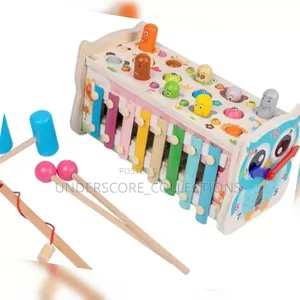 Kifaa cha Mbao cha Sungura cha Kupiga Mpira na Xylophone