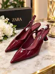 Comfortable Burgundy Kitten Heels - 2