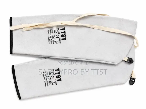 Grey Leather Welding Sleeves - 1