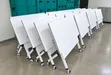 Modern Folding Training Tables on Wheels - White - 1