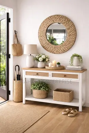 Decorative Water Hyacinth Boho Mirror - 60cm