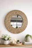 Decorative Water Hyacinth Boho Mirror - 60cm - 4