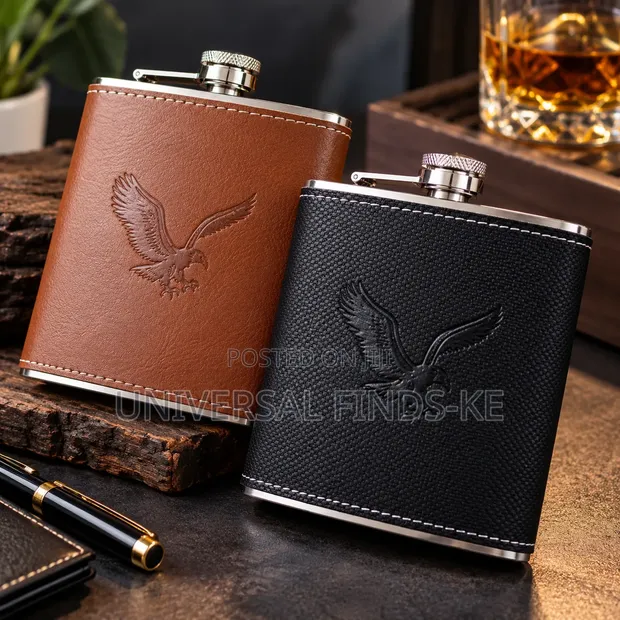 Stainless Steel Whiskey Flask with Screw Cap - 1