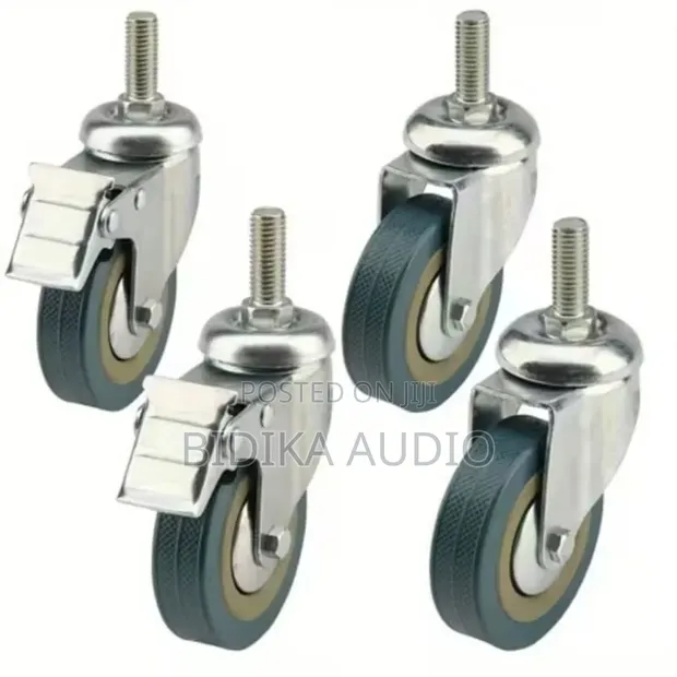 Heavy-Duty Threaded Stem Swivel Caster Wheels (4-Pack) - 1