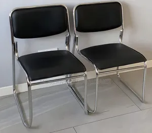 Modern Chrome Visitor Chairs - Black