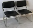 Modern Chrome Visitor Chairs - Black - 1