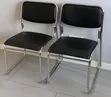 Modern Chrome Visitor Chairs - Black - 2
