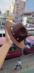 Coffee Brown Unisex Widebrim Fedora Hat - 2