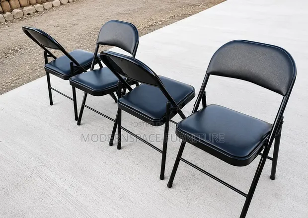Boss Office Products Leather Padded Folding Chairs (Brand New) - 1