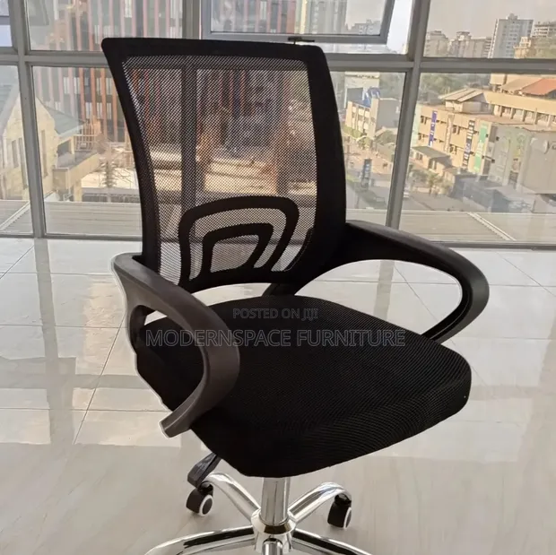 Boss Office Products Kiti cha Ofisi Nyeusi cha Mesh - 1