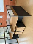 Brown 4-Way Modern Cluster Workstation yenye Privacy Screens na Drawers - 5