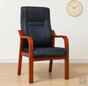 Executive Visitor Chair - Leather & Wood