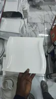 Set ya 6 ya Sahani za Chakula cha Jioni za Kauri Nyeupe za Mraba - 2