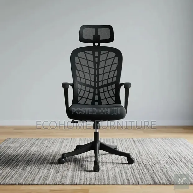 Kiti cha Ofisi cha Mesh chenye Ergonomic na Headrest - 1