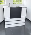 Modern 1m Reception Desk - Black & White Office Counter - 1