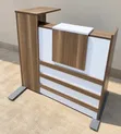 Modern 1m Reception Desk - Black & White Office Counter - 2