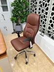Brown High Back Leather Manager Chair - 1