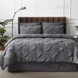 Pinch Pleat Pintuck Duvet Cover Set - 3