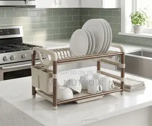 2-Tier Aluminum Dish Drying Rack na Drainer