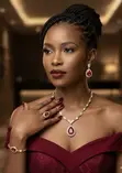 Ladies Crystal Ring Bracelet Earrings Necklace Jewellery Set - 1