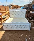 Elegant 5x6 White Painted Wooden Bed Frame - 2
