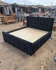 Premium Black Velvet Block-Tufted Chester Bed (Super King) - 1