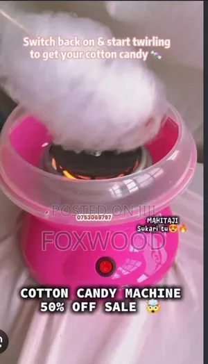 Mini Cotton Candy Machine ya Umeme - Pink