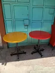 Meza za Mgahawa za Marumaru Nyekundu na Njano - 2
