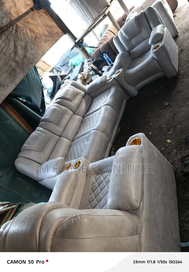 Faiber 5-Seater Semi Recliner Sofa - Cream - 1