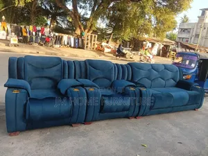 Semi Recliner Sofa - 5 Seater, Bluu