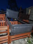 Kitanda cha Mbao cha 4x6 Grey chenye Headboard Iliyowekwa - 1