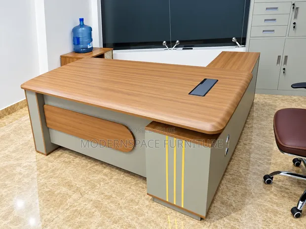 Modern Brown Office Desk - Executive Workstation - 1