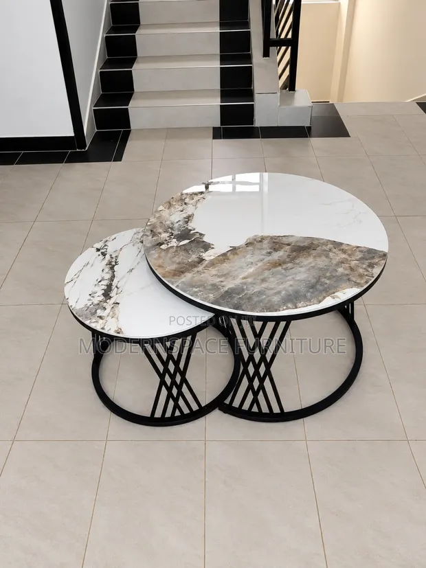 Modern Marble Nesting Coffee Tables - Set of 2 - 1
