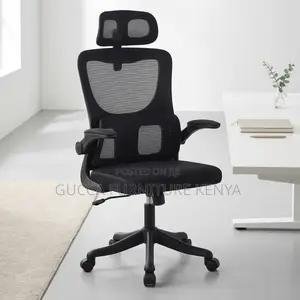 Kiti Nyeusi cha Ofisi cha Mesh chenye Ergonomic na Kinachoweza Kurekebishwa