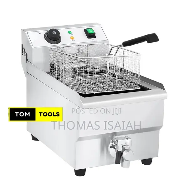Commercial Electric Deep Fryer 12L with Thermostat & Drain - 1