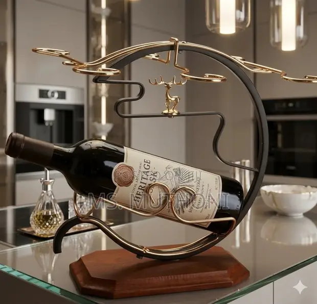Gilded Crescent Wine Rack - 1