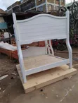 Custom White Wooden Bunk Bed with Trundle Drawer - 2