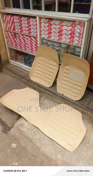 3pc Beige Deep Dust Car Floor Textured Synthetic Leatherette Mats